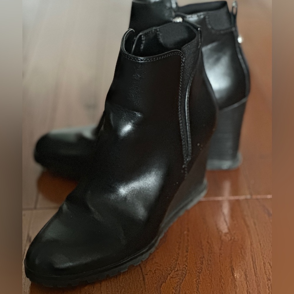 Nine West Black Wedge Boots